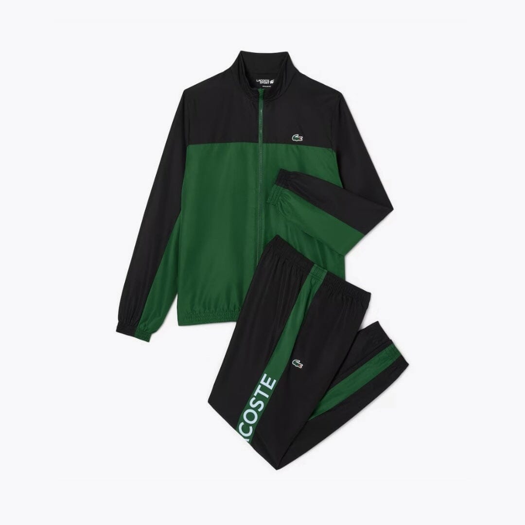 Lacoste Tennis Printed Tracksuit LS Green / Black / Light Blue S