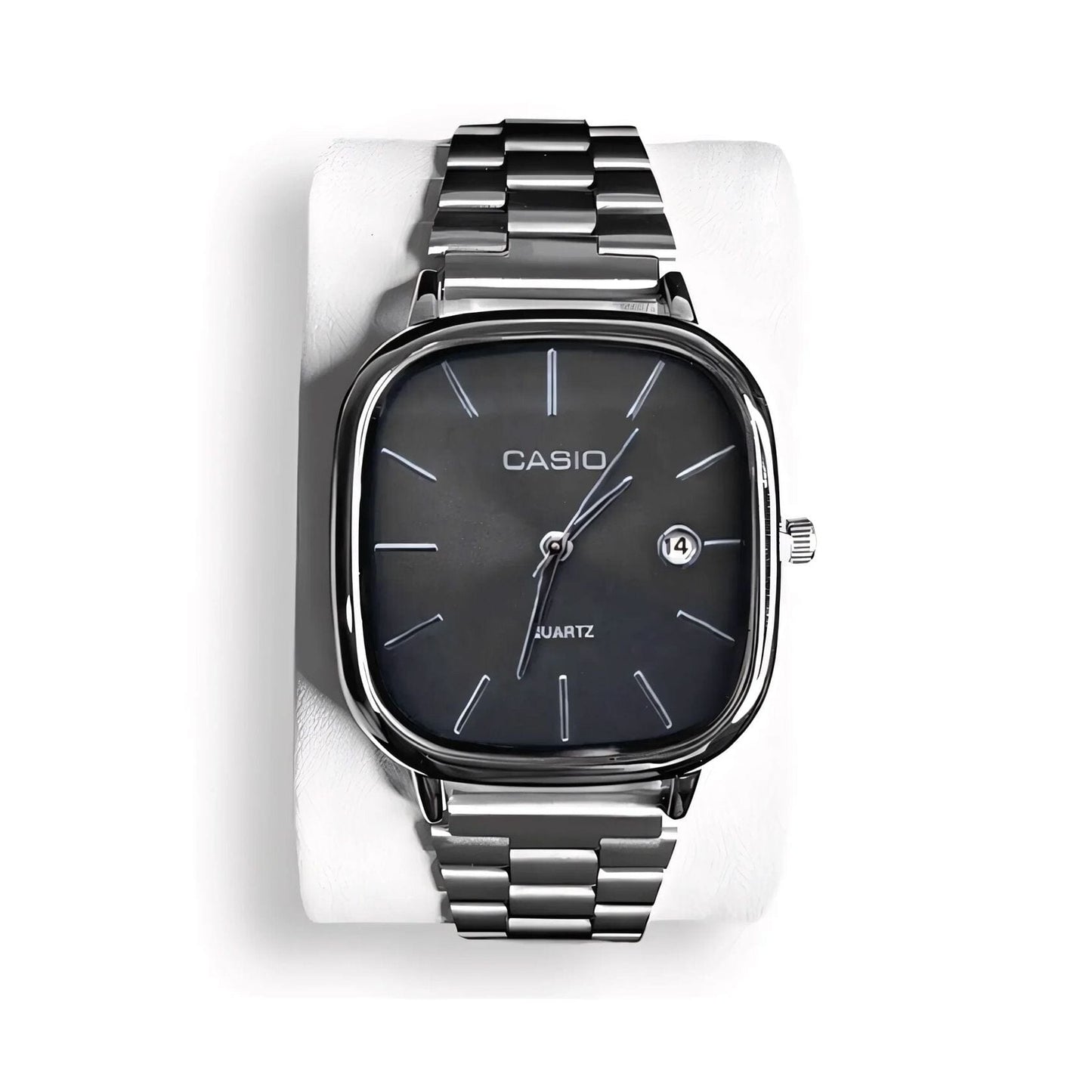 Casio Luxurious 36mm Watch - Water Resistant | Transferred steel LS Black & Silver