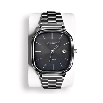 Casio Luxurious 36mm Watch - Water Resistant | Transferred steel LS Black & Silver