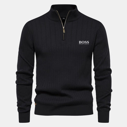 Hugo Boss Zip Classic Knit Sweater LS Black S