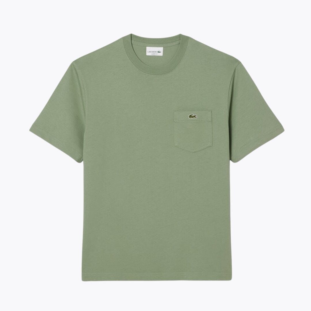 Lacoste Cotton T-Shirt With Breast Pocket LS Green S