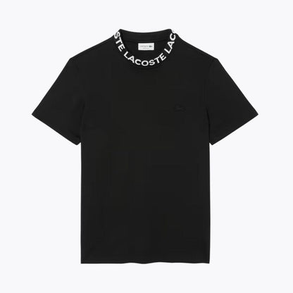 Lacoste Jacquard Branded Piqué T-shirt LS Black S