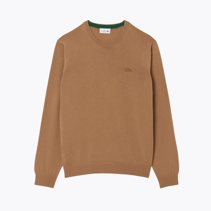 Lacoste Merino Wool Crew Neck Sweater LS Brown S