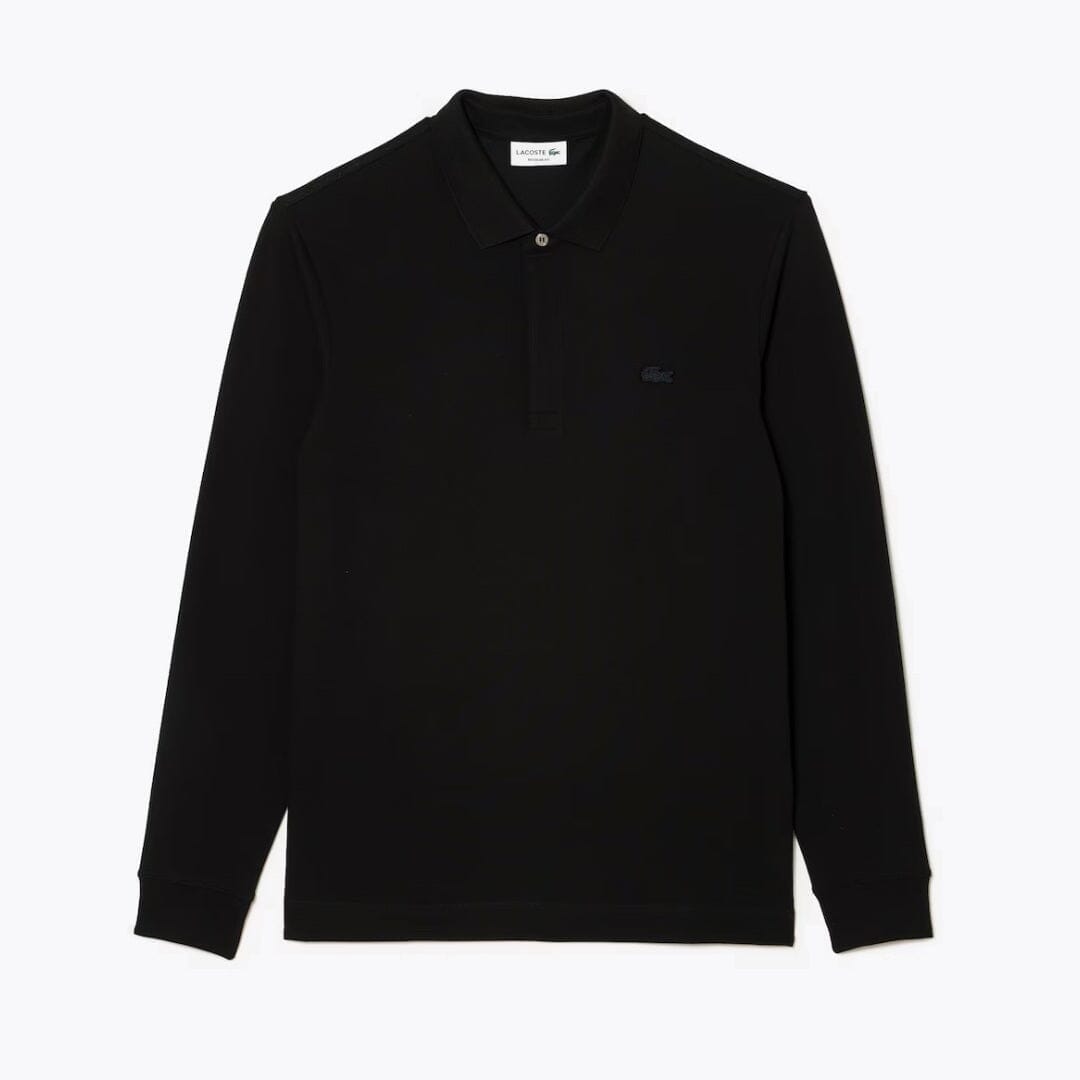 Lacoste Regular Fit Paris Stretch Piqué Polo Shirt LS Black S