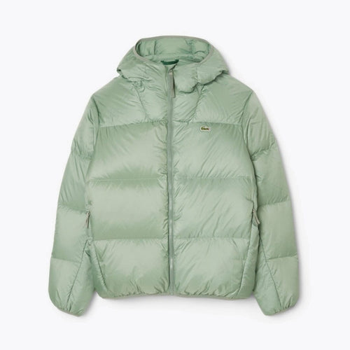 Lacoste Short Water-Repellent Hooded Puffed Jacket LS Green S