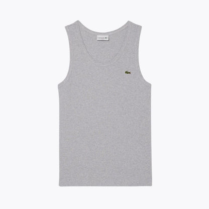 Lacoste Slim Fit Ribbed Cotton Tank Top LS Light Grey S