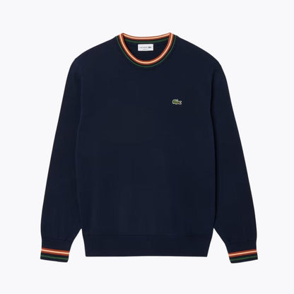 Lacoste Striped Cotton Jersey Sweater LS Blue / Brown S