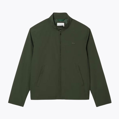 Lacoste Water-Repellent Harrington Windbreaker Jacket LS Bottle Green S