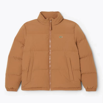 Lacoste Water-Repellent Hooded Down Jacket LS Brown S