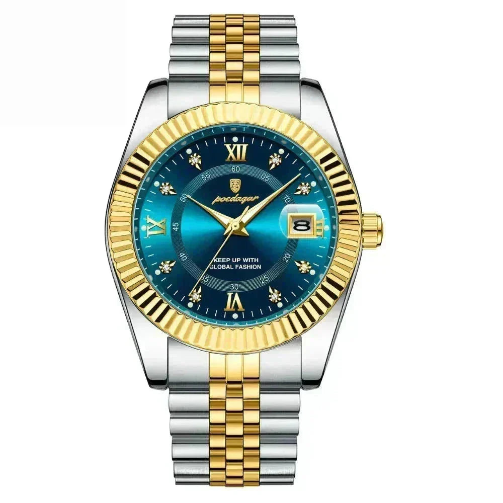 Poedagar Goldenstar – 40Mm Watch | Waterproof | Stainless Steel LS