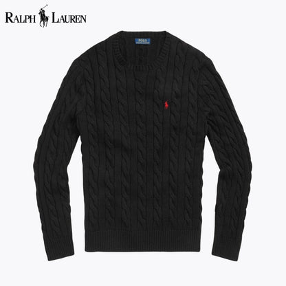 Ralph Lauren Cable-Knit Cotton Jumper LS Black S