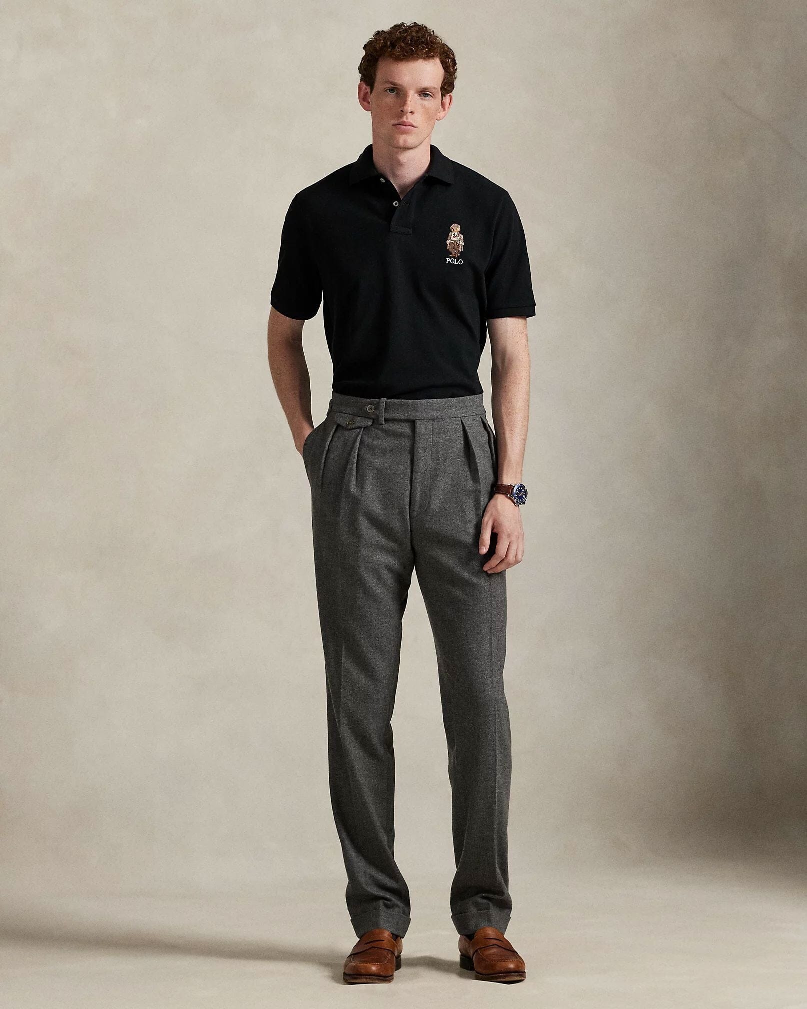 Ralph Lauren Classic Fit Polo Bear Mesh Polo Shirt LS