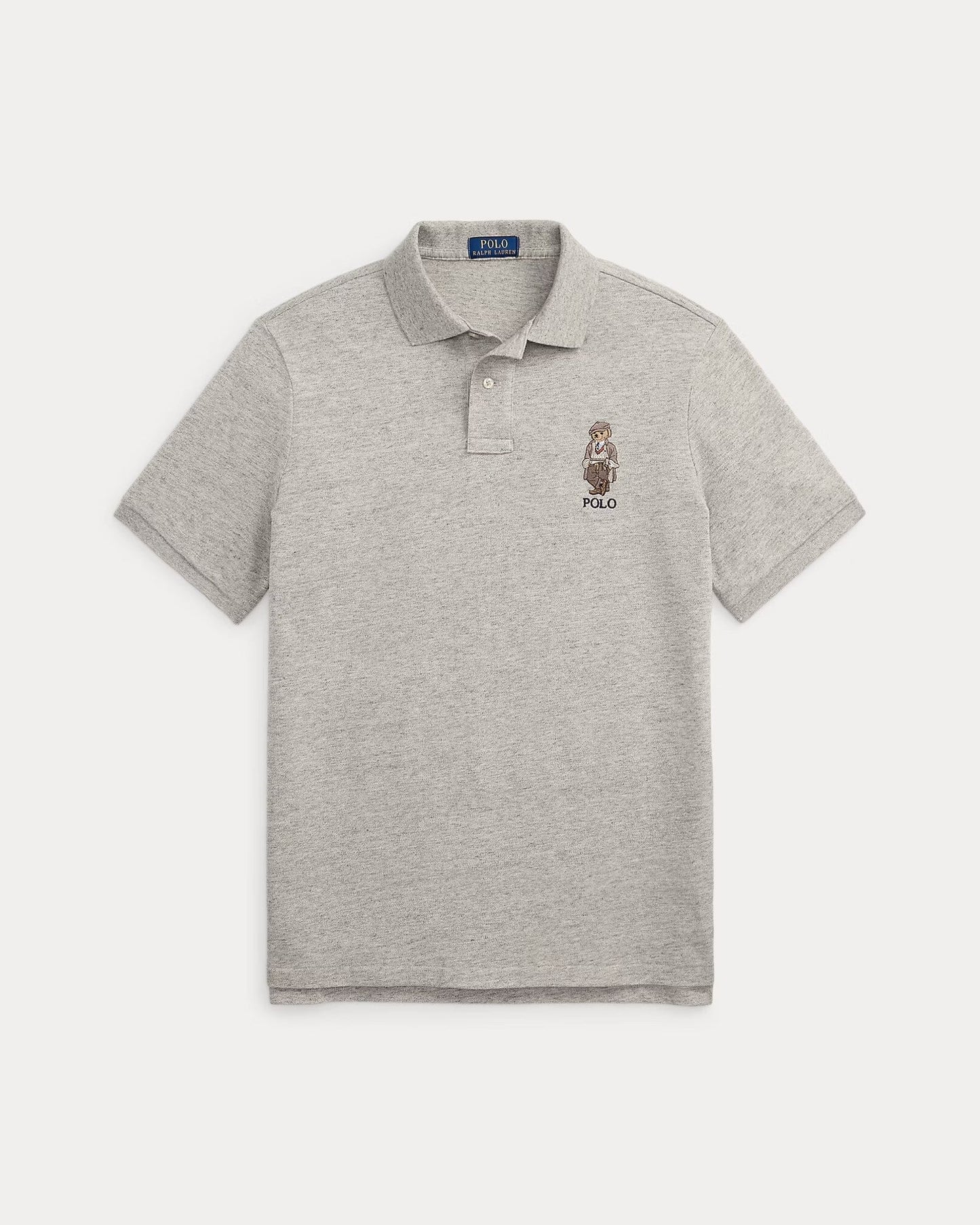 Ralph Lauren Classic Fit Polo Bear Mesh Polo Shirt LS Loft Heather S