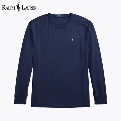 Ralph Lauren Classic Fit Soft Cotton Crewneck T-Shirt LS Blue Navy S
