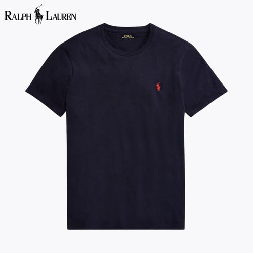 Ralph Lauren Custom Slim Fit Jersey Crewneck T-Shirt LS Blue Navy S