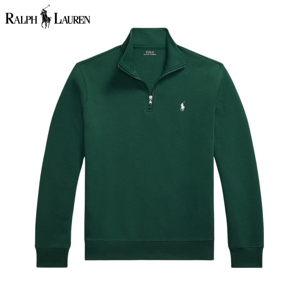 Ralph Lauren Double-Knit Mockneck Pullover LS Pine Green S
