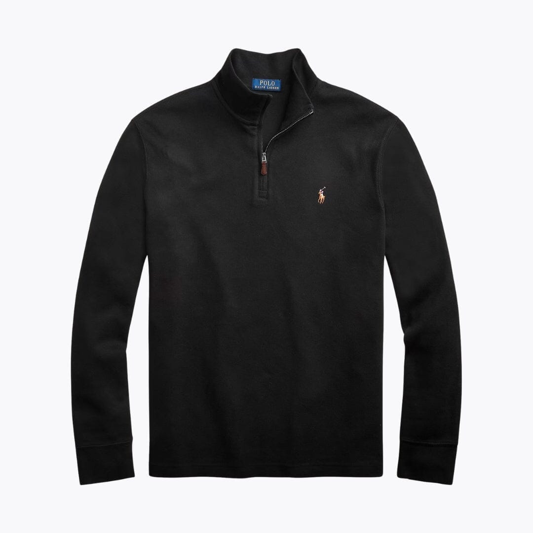 Ralph Lauren Estate-Rib Quarter-Zip Pullover LS Black S