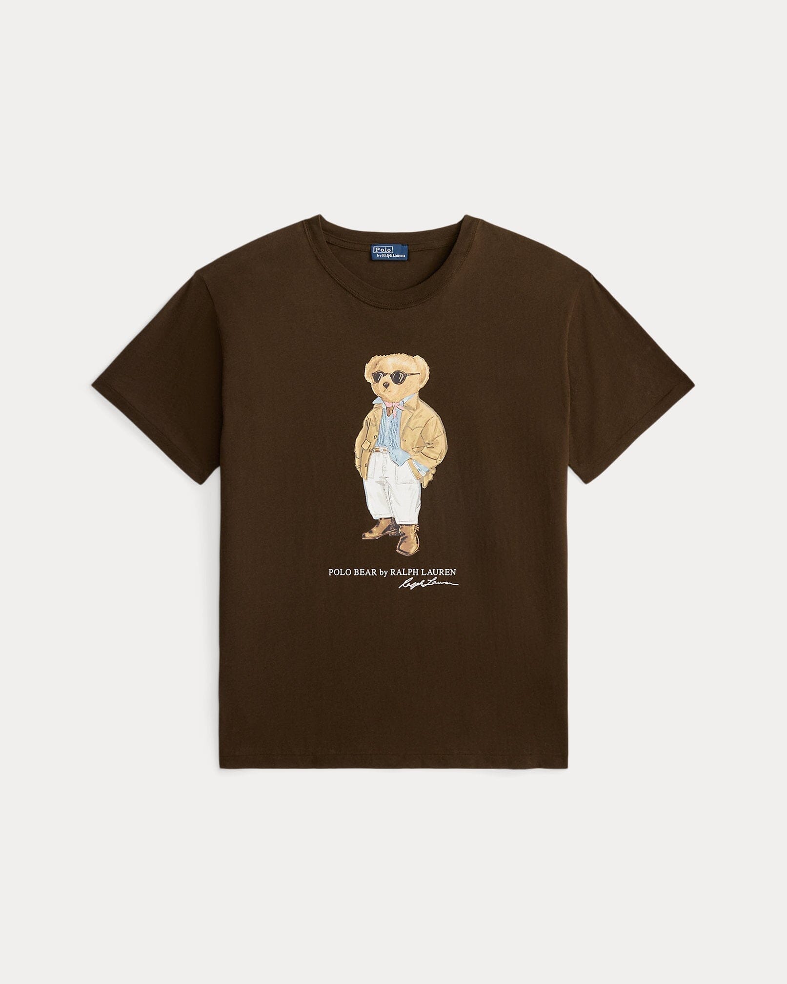 Ralph Lauren Polo Bear Cotton Jersey T-Shirt LS Dark Brown S