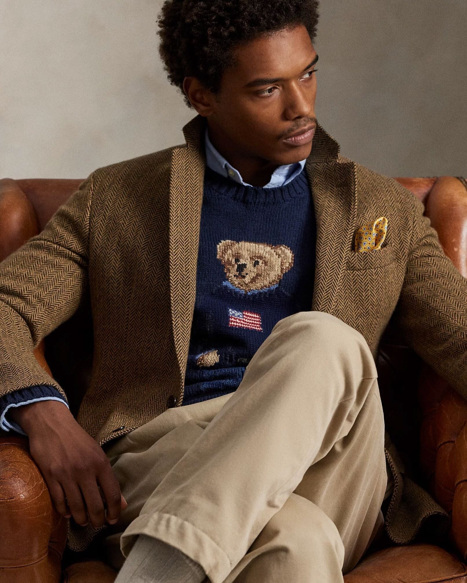 Ralph Lauren Polo Bear Cotton-Linen Sweater LS