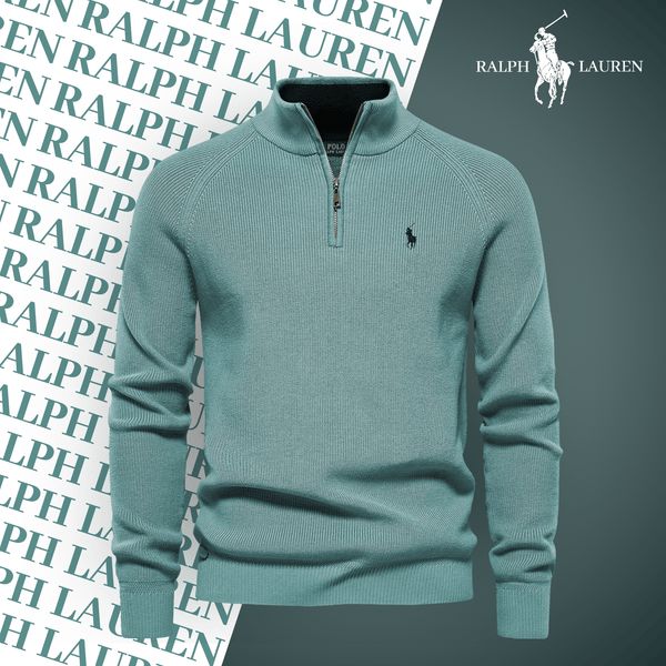 Ralph Lauren Pull Col Zippé LS Green XS