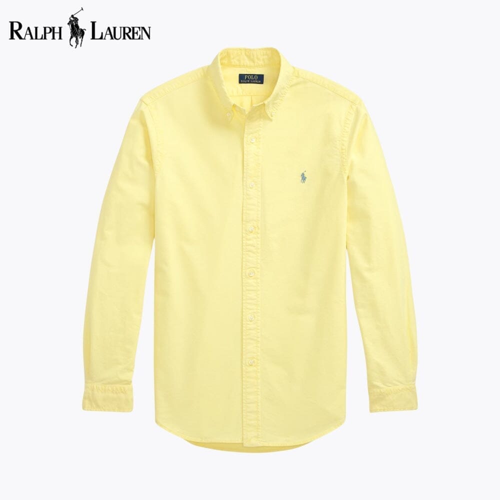Ralph Lauren Slim Fit Garment-Dyed Oxford Shirt LS Yellow S