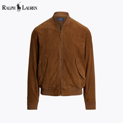 Ralph Lauren Suede Bomber Jacket LS Country Brown S