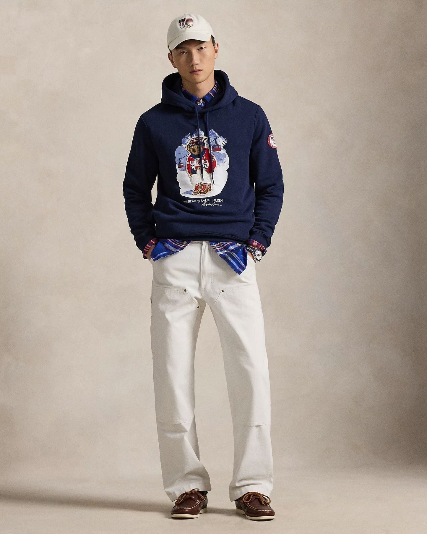 Ralph Lauren Team USA Polo Bear Hoodie LS