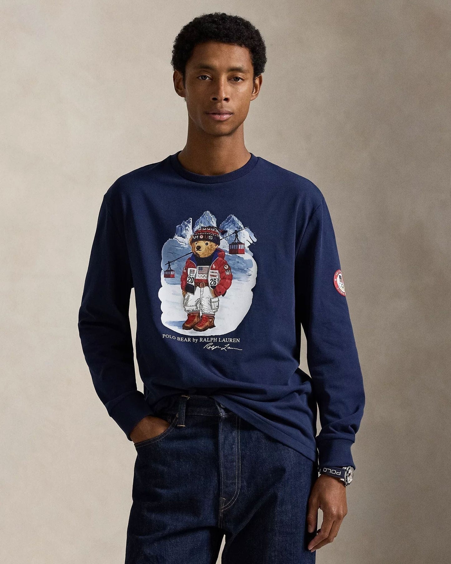 Ralph Lauren Team Usa Polo Bear T-Shirt LS
