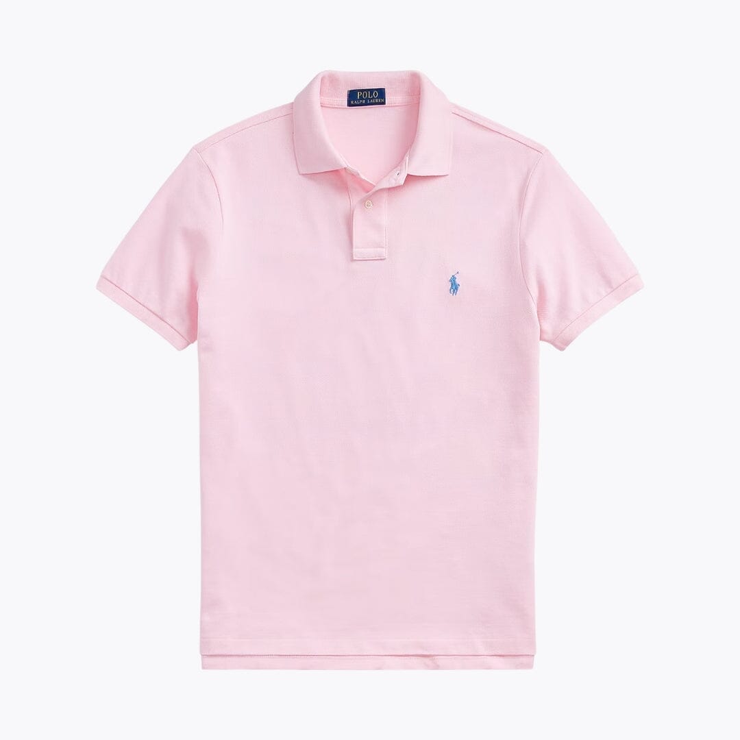 Ralph Lauren The Iconic Mesh Polo Shirt LS Pink/Blue S