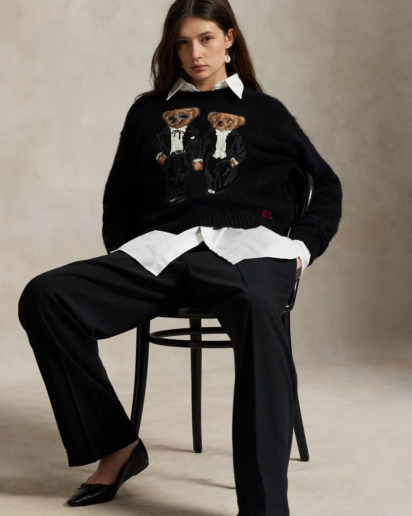 Ralph Lauren The Ralph & Ricky Tuxedo Bear Sweater LS