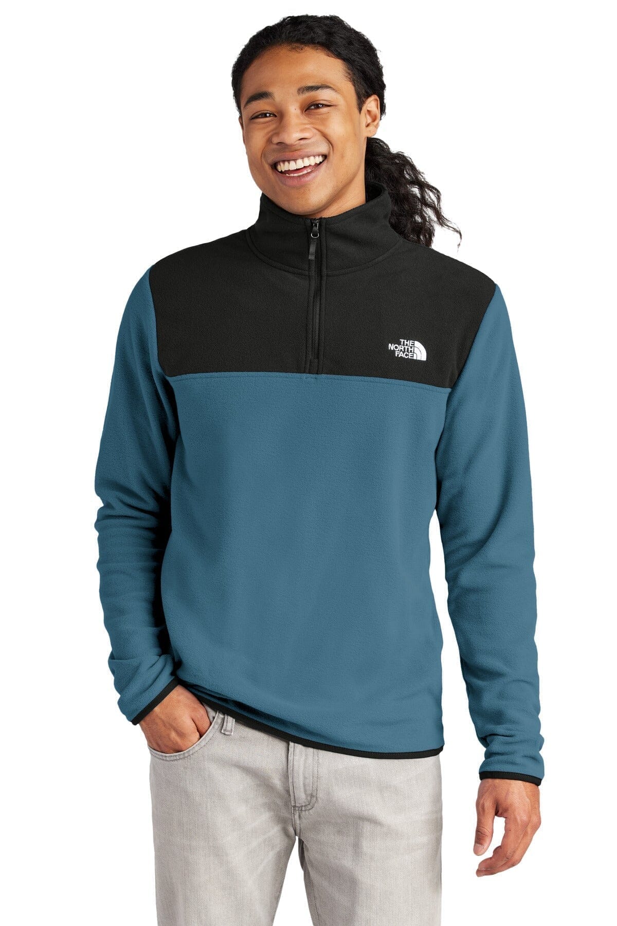 The North Face Glacier 1/4-Zip Fleece LS Shady Blue/ Black S