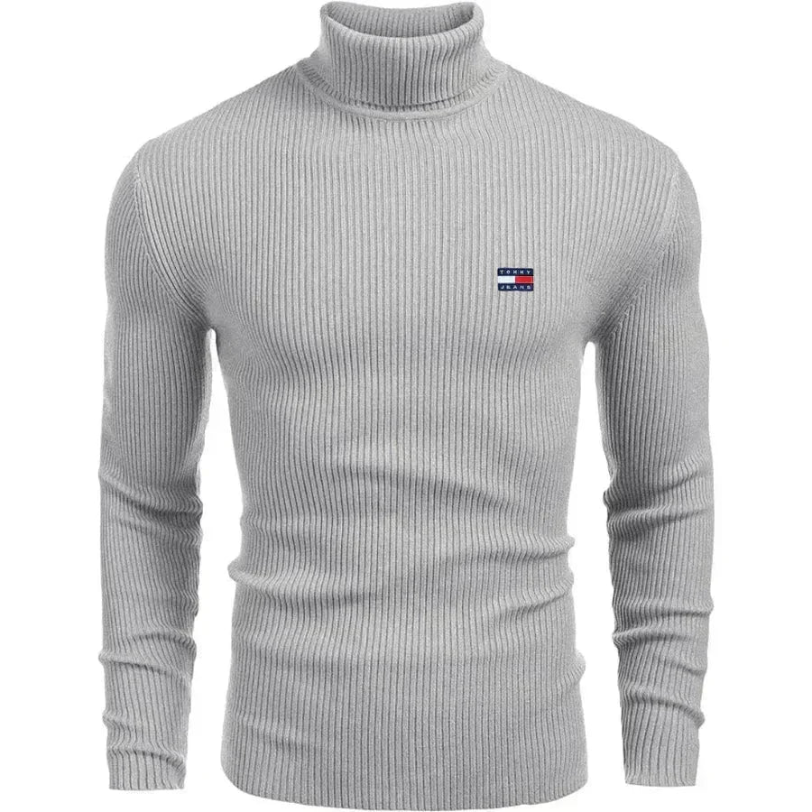 Tommy Hilfiger Turtleneck Classic Knit Sweater LS Grey S